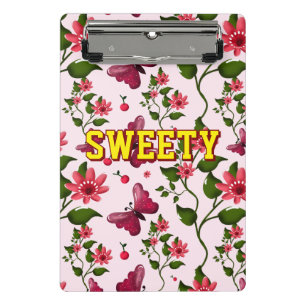 Custom floral butterfly pattern mini clipboard