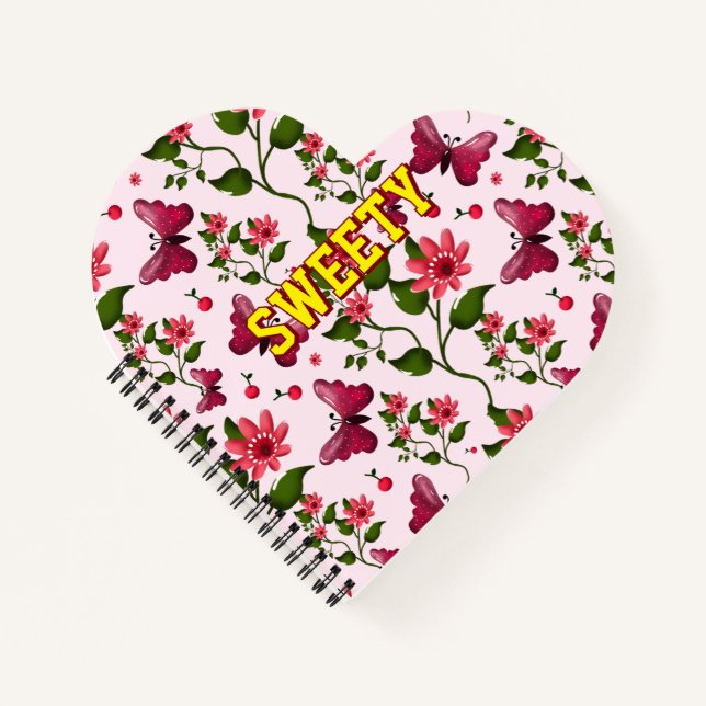 Custom floral butterfly pattern  notebook (Front)