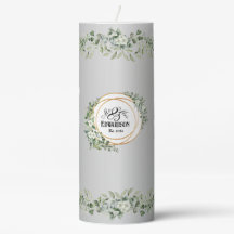 Custom Floral Candle with Gold Rings 