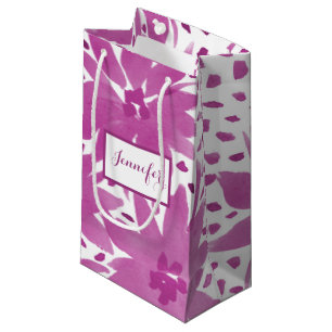 Custom Floral Design Pink Colour Gift Bag