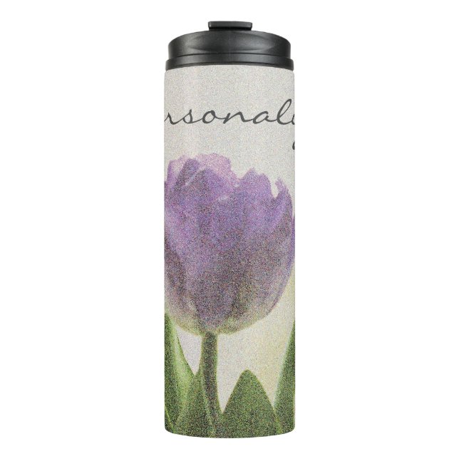 Custom floral flower thermal tumbler travel mugs (Front)