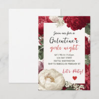 Custom Floral Galentine Girls Night Invitation