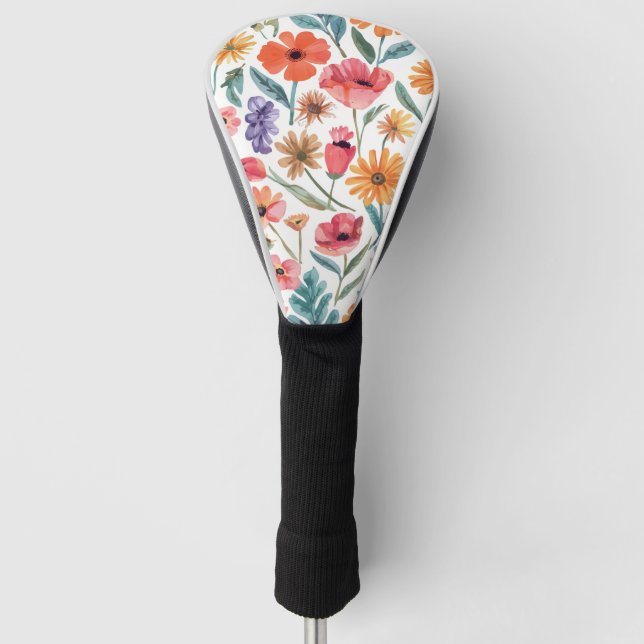 Custom Floral Golf Head Cover (Front)