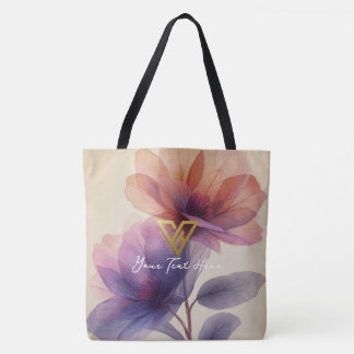 Custom : Floral Grace Tote, Blossom Elegance. Tote Bag