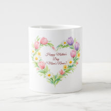 Custom Floral Heart Mother’s Day Mug