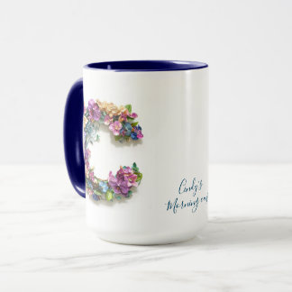 Custom Floral Letter S Mug