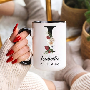 Custom Floral Monogram Mug Gift for Best Mum Aunt