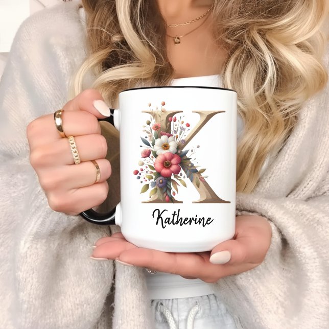 Custom Floral Mug for Birthday or Mothers Day Gift (wildflower birthday mug, graduation gift mug, christmas mug gift, gift for mom, gift for grandma,)