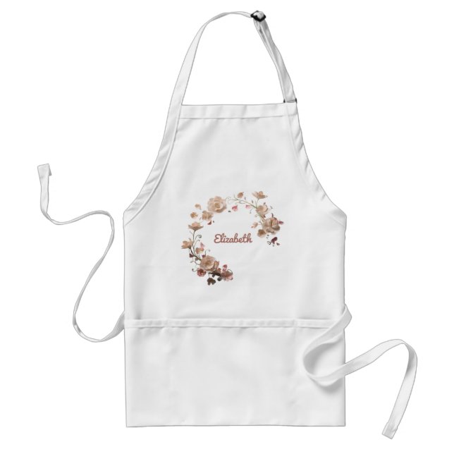 Custom Floral Name Apron (Front)