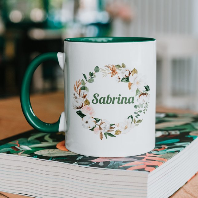 Custom Floral Name Mug | Gifts for Bridesmaids (Creator Uploaded)