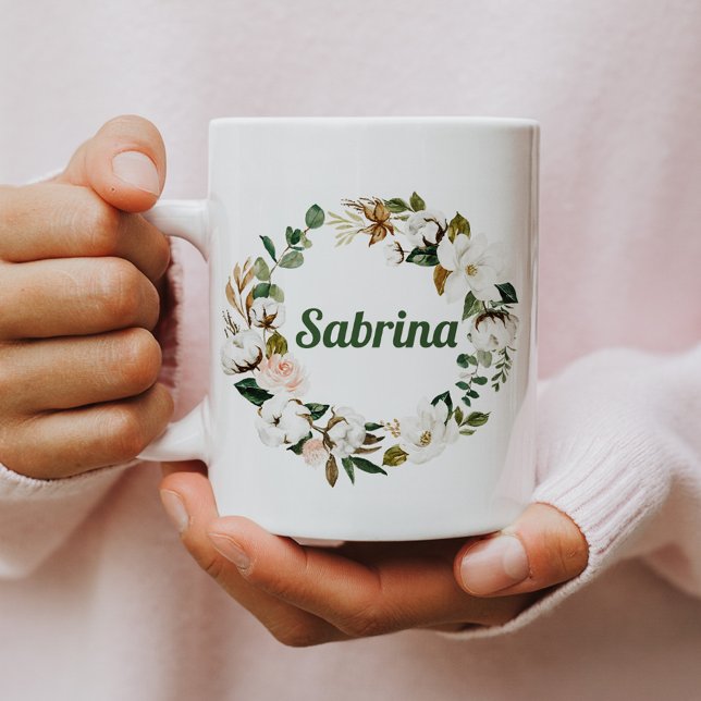 Custom Floral Name Mug | Gifts for Bridesmaids (Creator Uploaded)