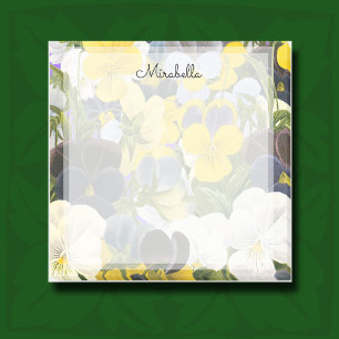 Custom Floral Pansy Pattern Stickie Post-it Notes