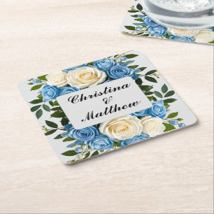 Custom Floral Paper Coaster for Weddings
