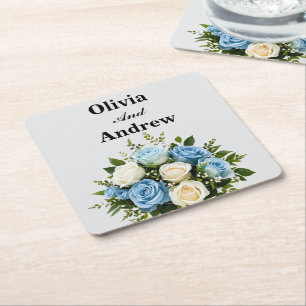Custom Floral Paper Coaster for Weddings