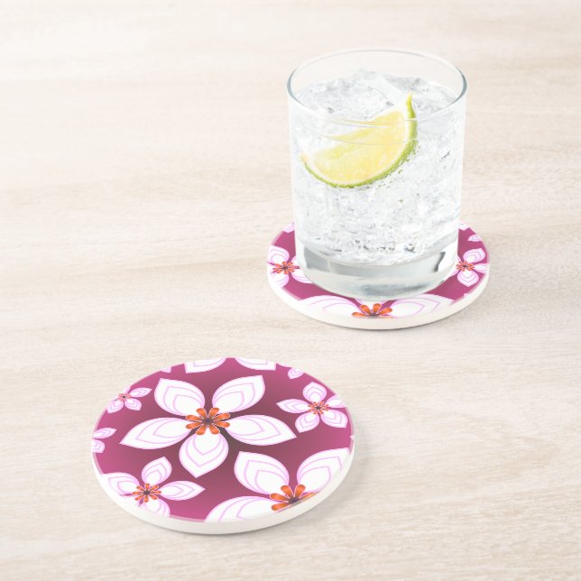 Custom floral pattern gift coaster (Side)