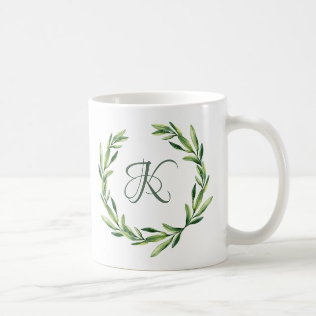 Custom Floral Personalized Monogram Initial Mug (Right)