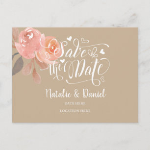 Custom Floral  Save The Date Announcement Postcard