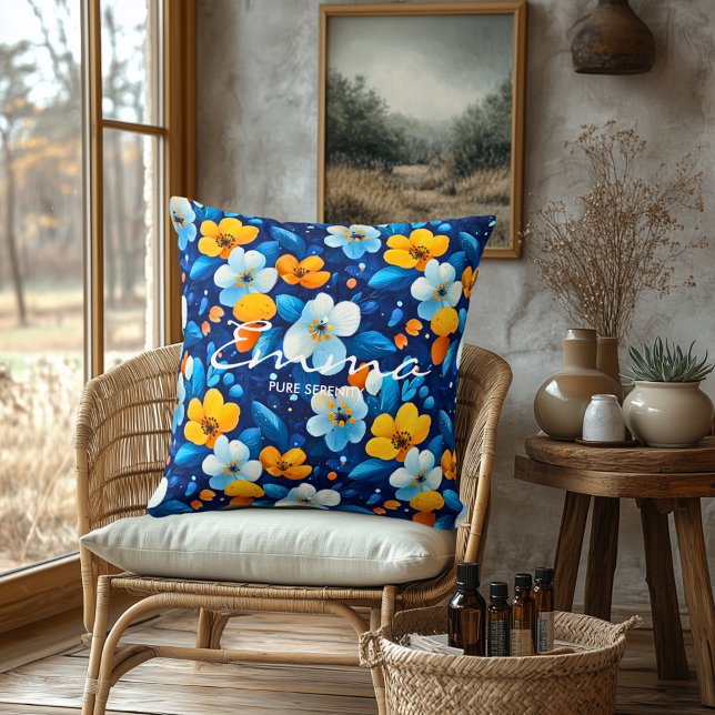 Custom Floral Spa Pillow with Personalised Name (Creator Uploaded)