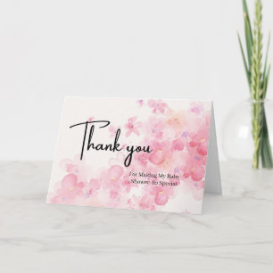 Custom Floral Stork Baby Shower Thank You Note