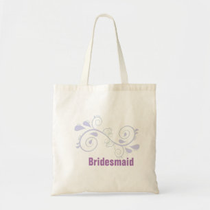 Custom Floral Swirl Bridesmaid Wedding Tote Bag