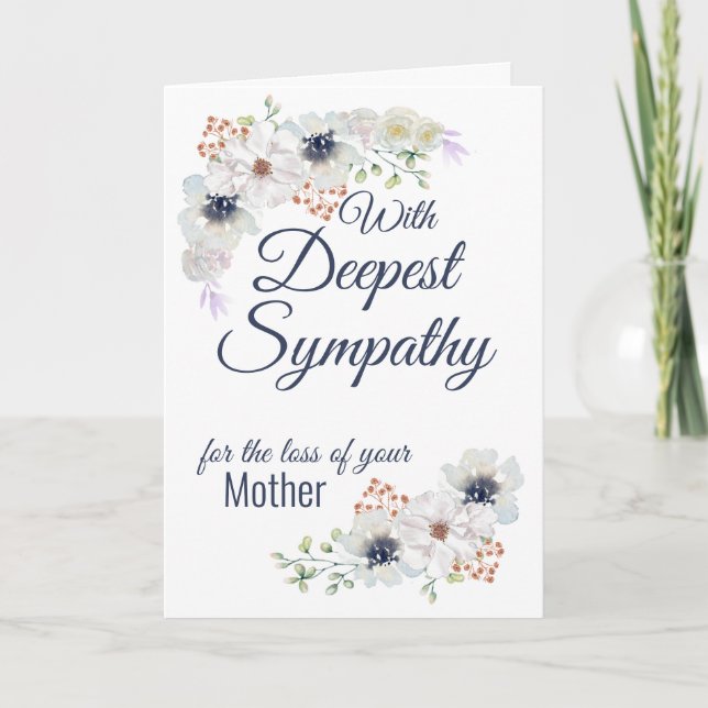 Custom Floral Sympathy Greetings Card (Front)