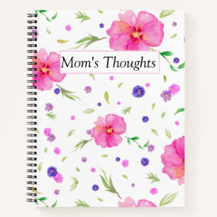 Custom Floral Teacher Gift Watercolor Notebook