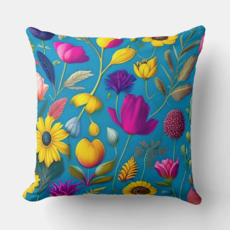 Custom floral throw pilow cushion