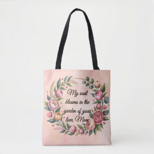 Custom Floral Tote with Heartfelt Quote for Mum Bag