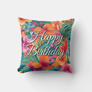 Custom Floral Tropical Vibrant Beauty Interior  Cushion