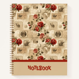 Custom Floral Vintage Wallpaper Notebook