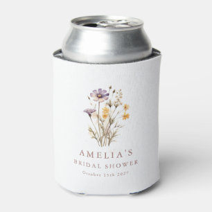 Custom Floral Wildflower Bridal Shower Favours Can Cooler