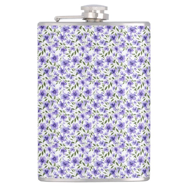Custom Floral Wine Flask (Front)