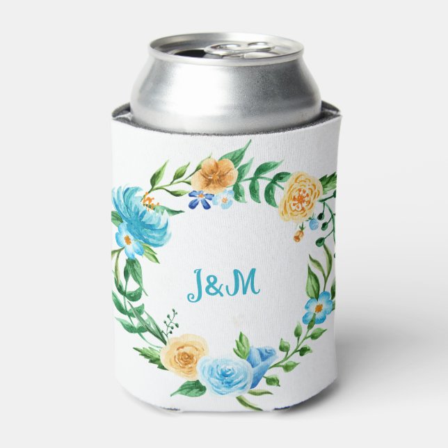 Custom Floral Wreath  Can Cooler (Can Front)