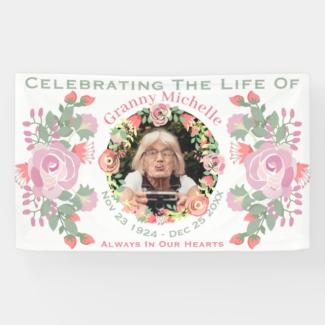 custom floral wreath shape photo  banner (Horizontal)