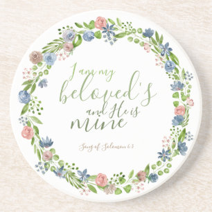 Custom Floral Wreath - Song of Solomon Coaster