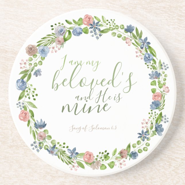 Custom Floral Wreath - Song of Solomon Coaster (Front)
