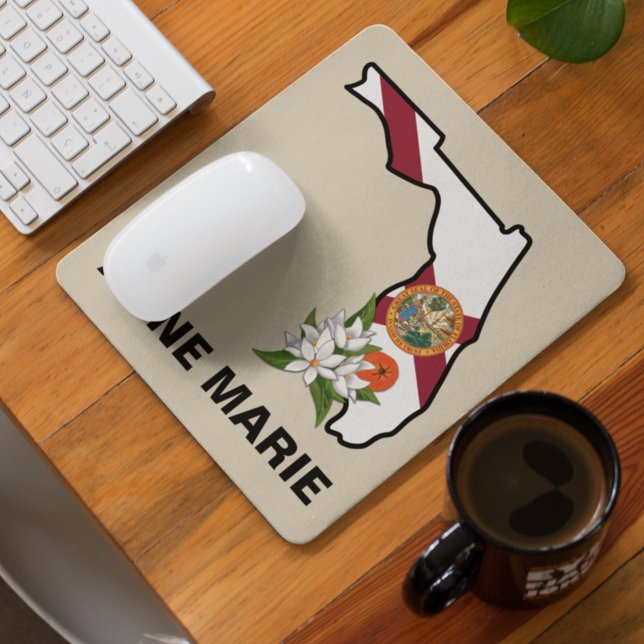 Custom Florida Flag State Flower Orange Blossom Mouse Pad (Creator Uploaded)