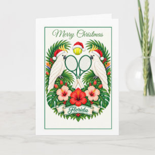 Custom Florida Merry Christmas Tennis Club Card