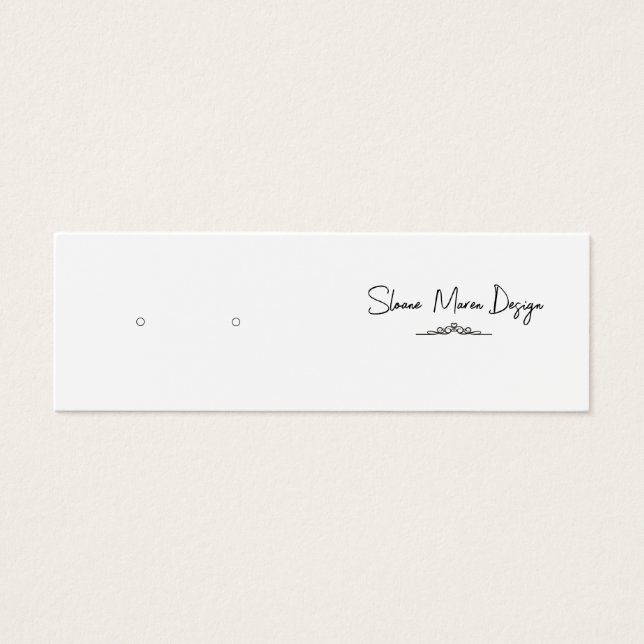 Custom Flourish Mini Post Earring Display Card (Front)
