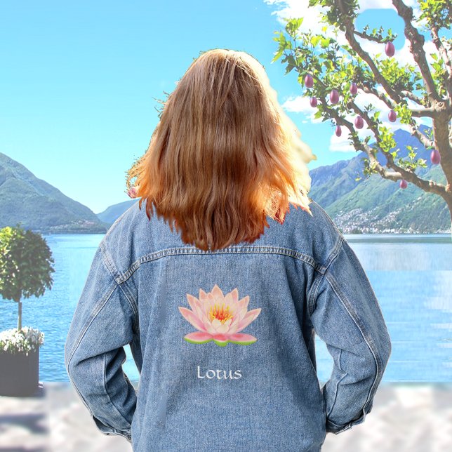 Custom Flower and Editable Text Denim Jacket (Creator Uploaded)