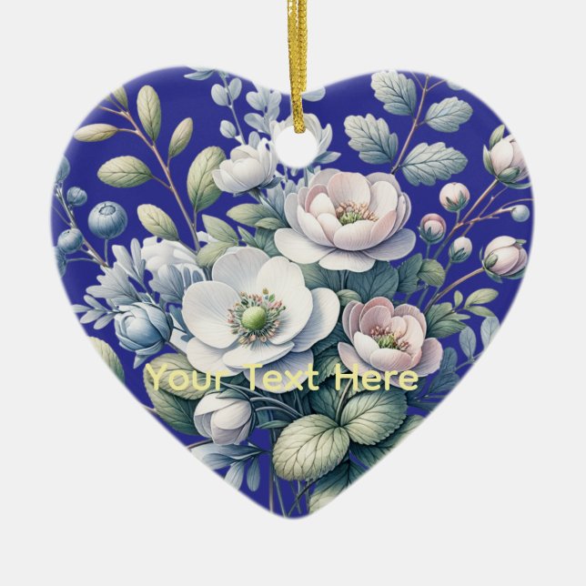 Custom flower design ceramic tree decoration (Front)