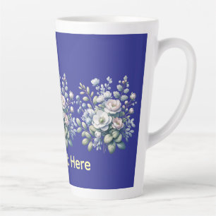 Custom flower design latte mug