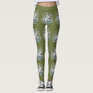 Custom flower design  leggings