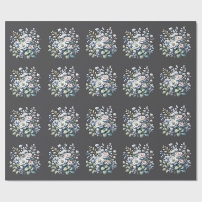 Custom flower design  wrapping paper (Flat)