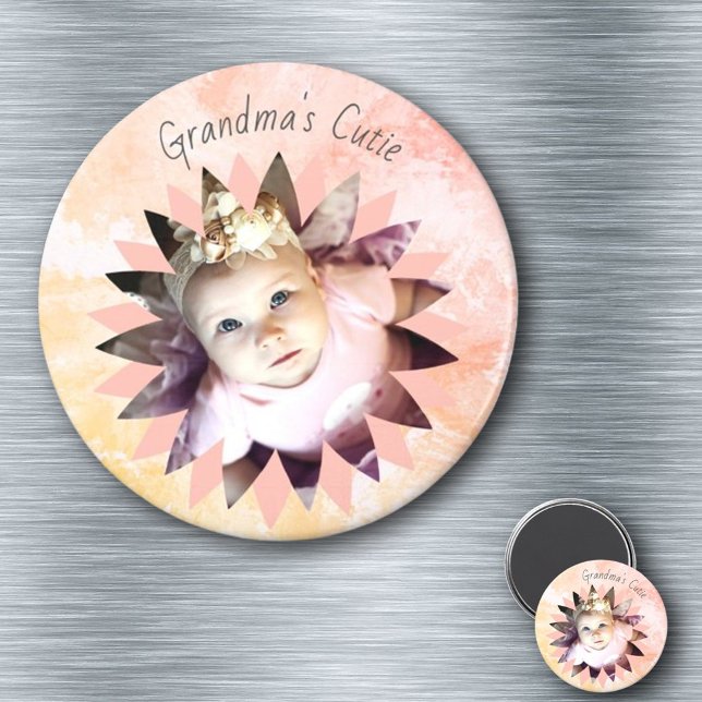 Custom Flower Shape Photo Pastel Watercolor Magnet (custom magnet )