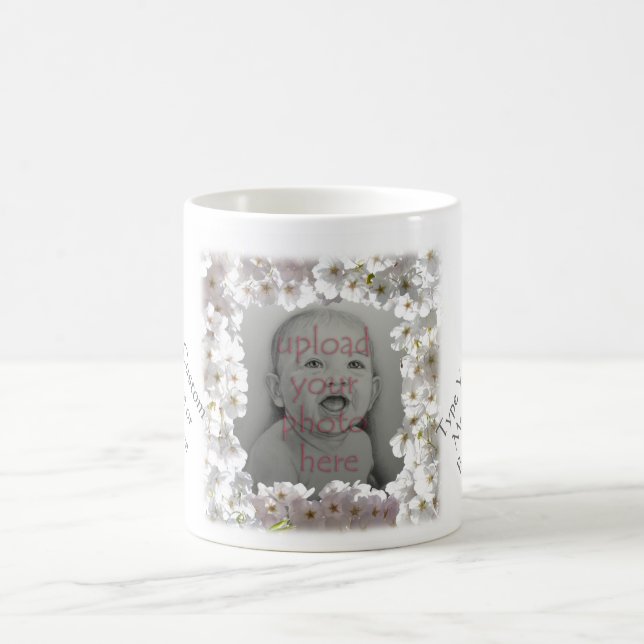 Custom Flowers Mug Personalised White Blossoms Cup (Center)