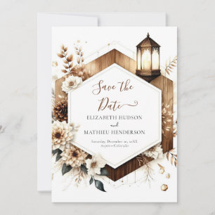 Custom Flowers Rustic Wedding Save The Date