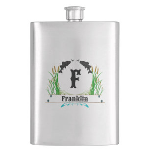 Custom Fly Fishing Seal On Hip Flask