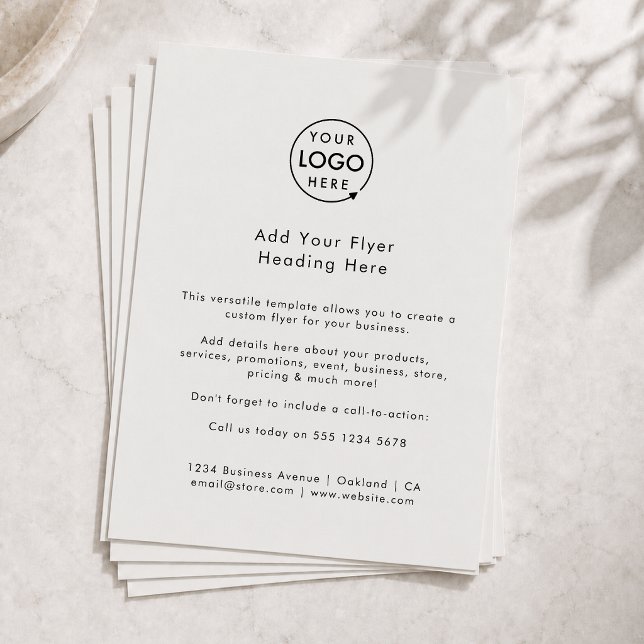 Custom Flyer | Modern Business Logo Grey Flyers (Modern minimal versitile gray flyer template by Guava - clean, sleek, and fully customizable)