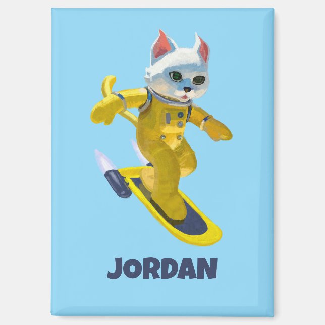 Custom Flying Skateboard Magnet (Front)